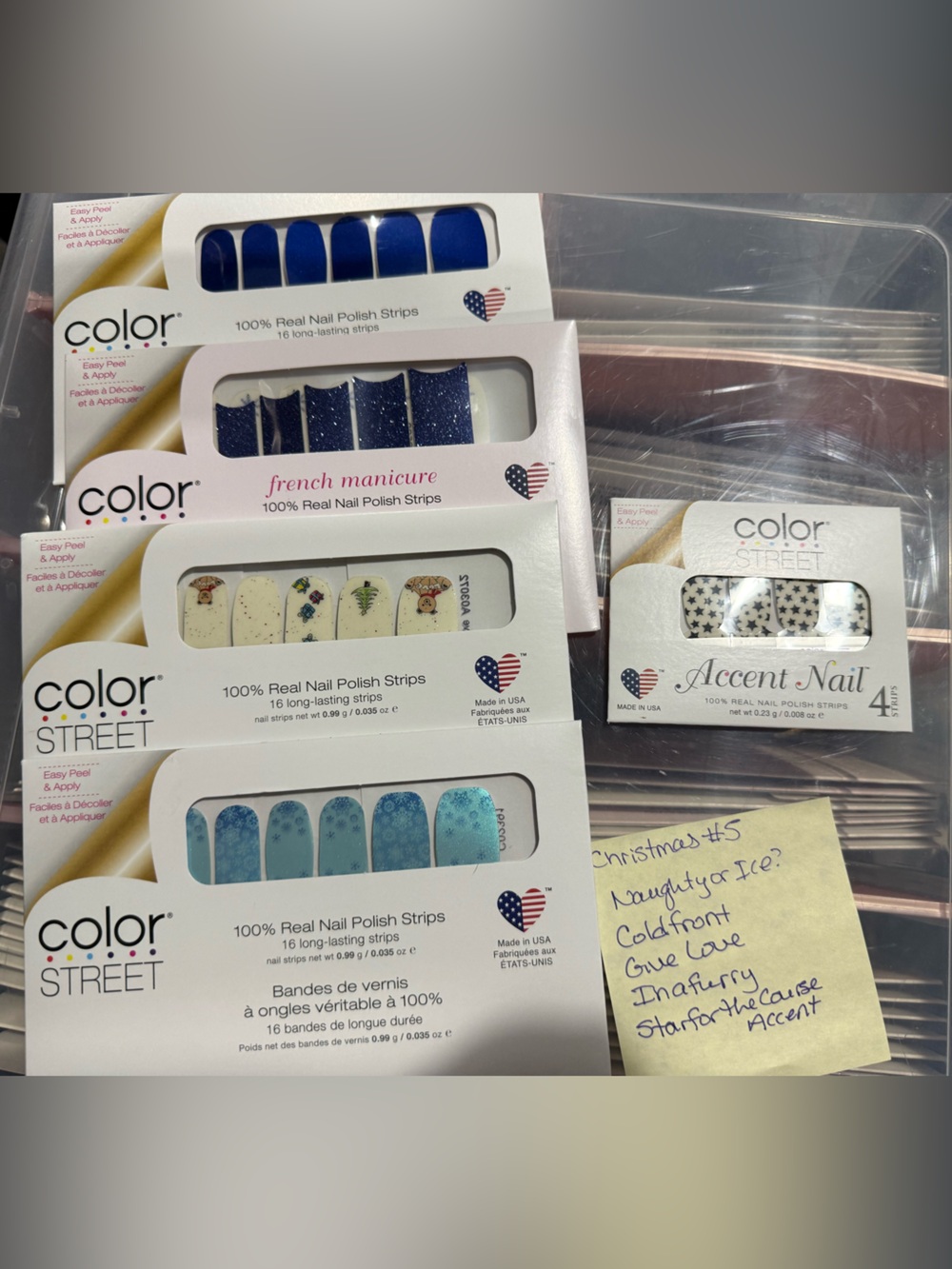 Color Street Christmas/winter nail polish strip bundle (5)